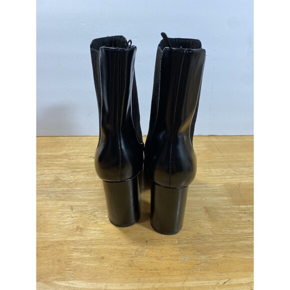 H&M Boots Womens 39 Size 8 Chelsea Black Block Heels Round Toe Casual Comfort - Picture 3 of 9